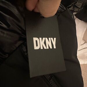 DKNY Black Puffer Jacket with Sherpa Top – Size XL – NWT